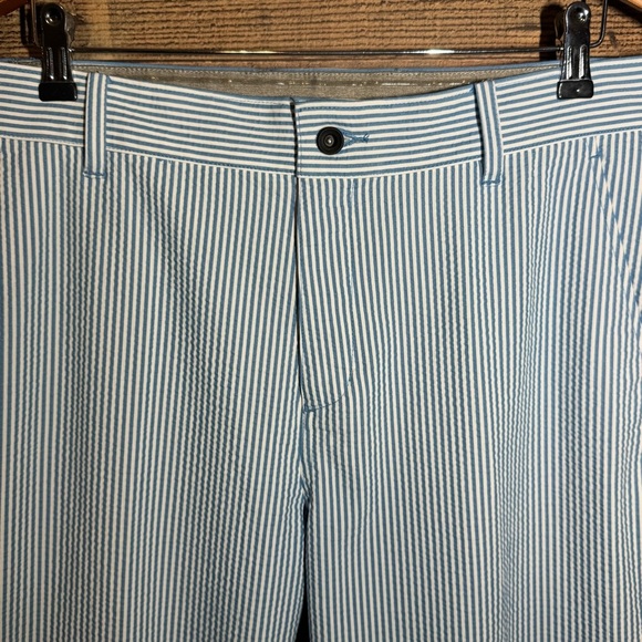 Nike Men DriFit Striped Golf Pants size 34 Seersucker Blue Pinstriped Preppy - Picture 4 of 11